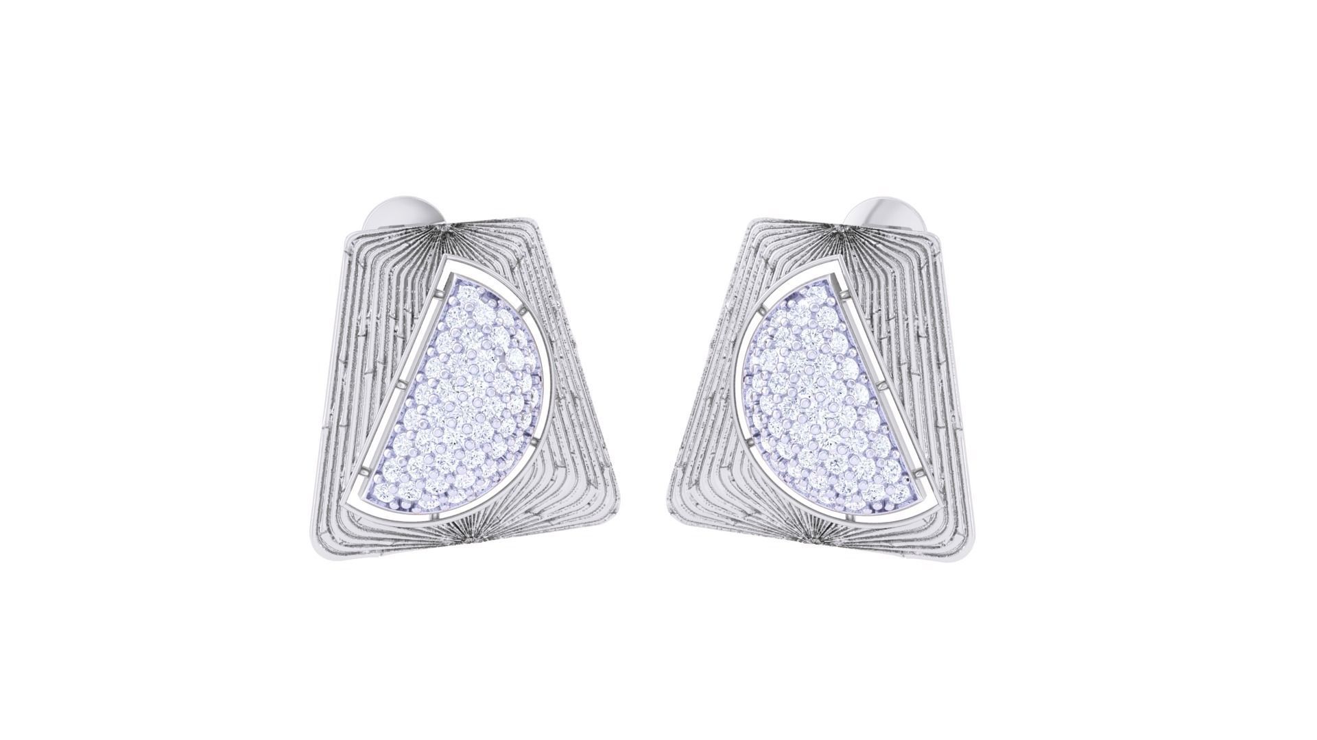 Women studs Earrings 3dm stl 3mf obj glb gltf mtl render detail 3D print model_1