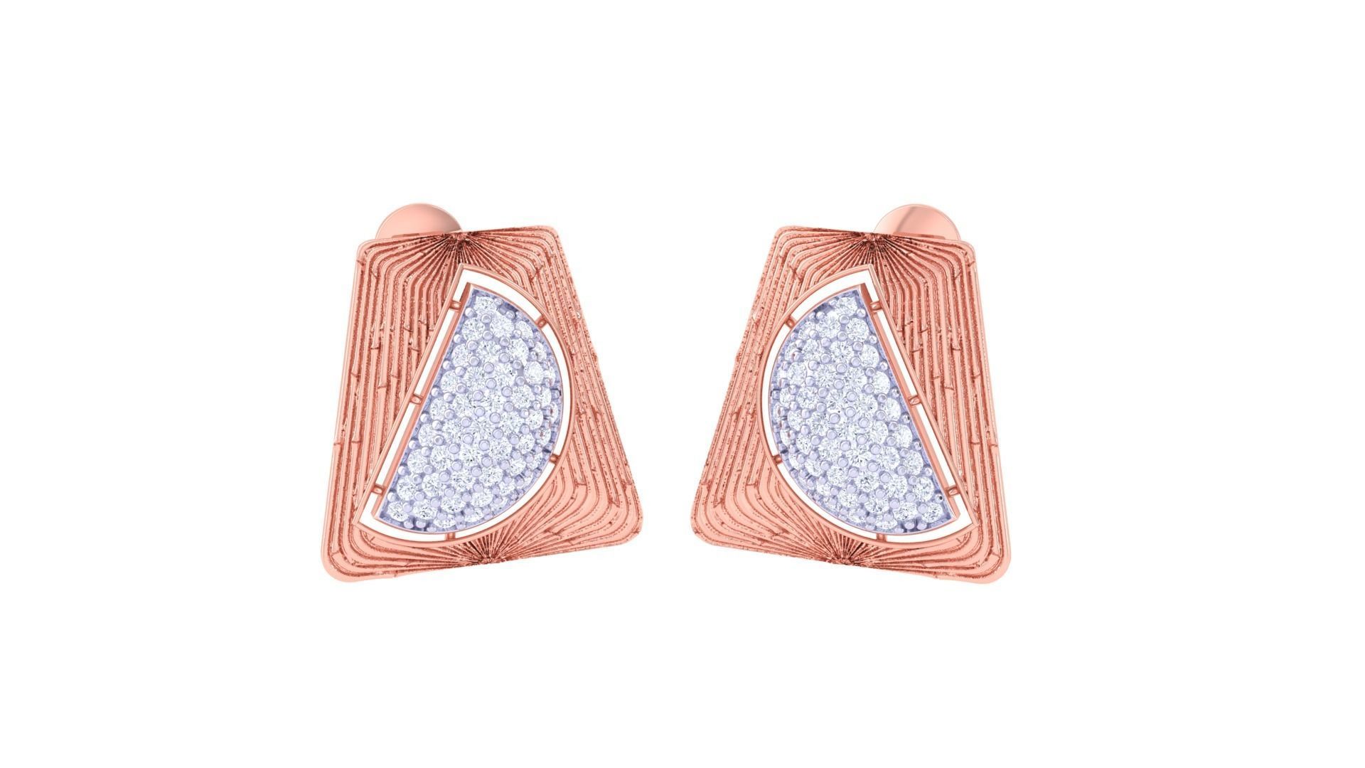 Women studs Earrings 3dm stl 3mf obj glb gltf mtl render detail 3D print model_2