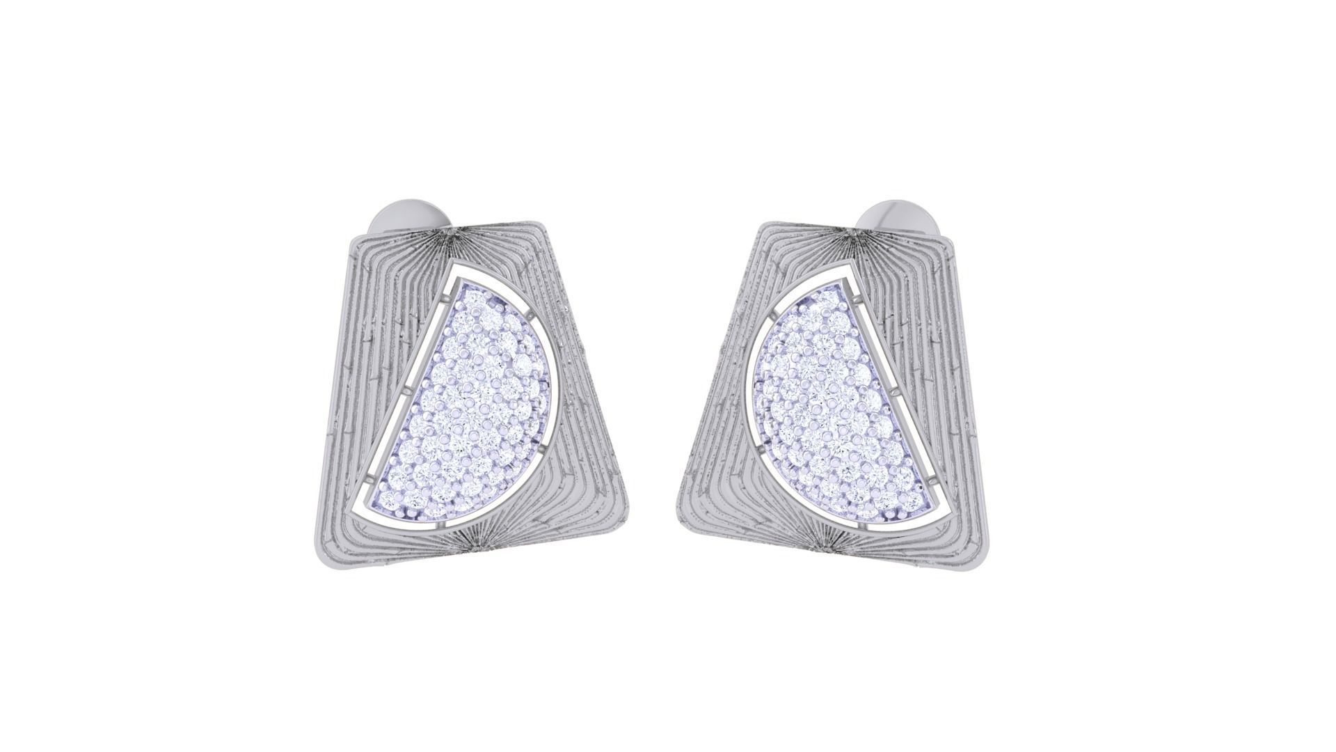 Women studs Earrings 3dm stl 3mf obj glb gltf mtl render detail 3D print model_6