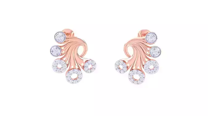 Women studs Earrings 3dm stl 3mf obj glb gltf mtl render detail