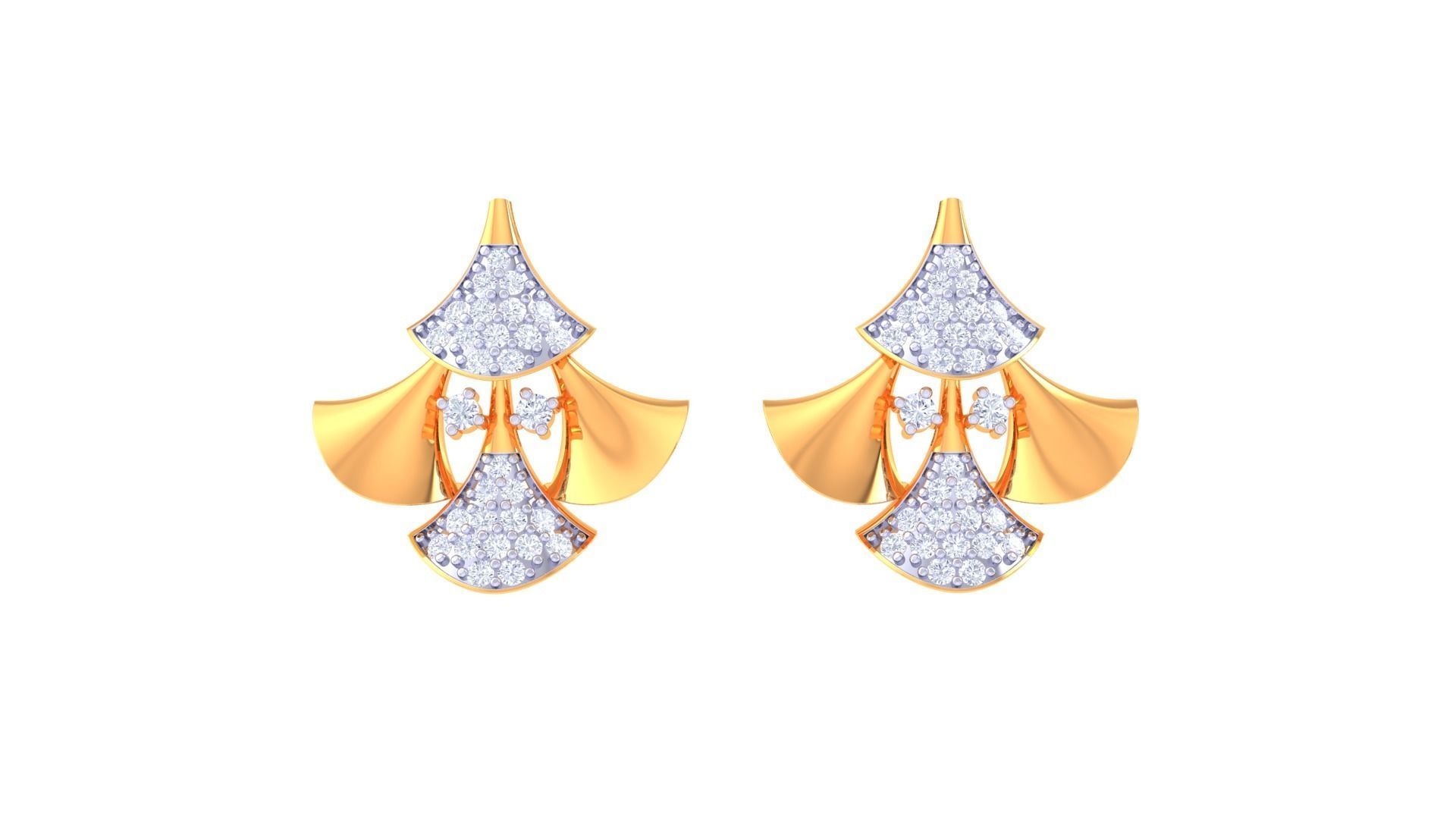 Women studs Earrings 3dm stl 3mf obj glb gltf mtl render detail 3D print model_7