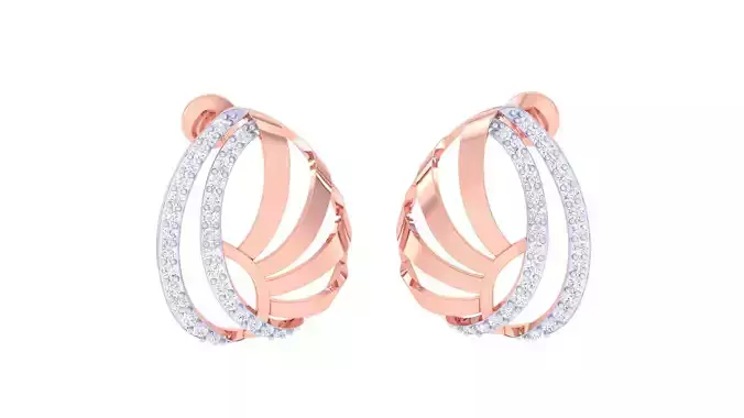 Women studs Earrings 3dm stl 3mf obj glb gltf mtl render detail