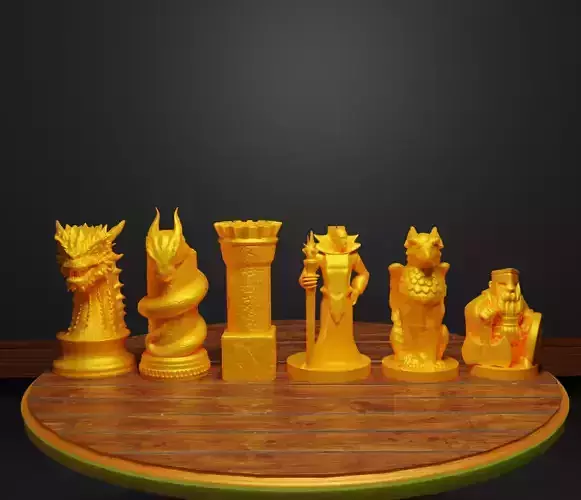 Dragon Figure Chess Set Epic Dragon Character Chess Pieces 