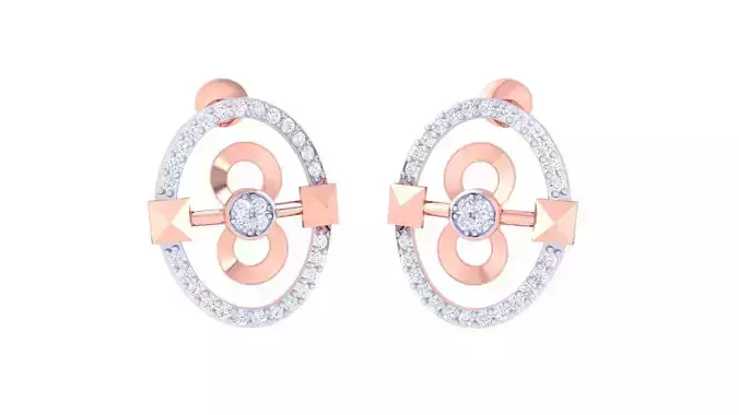 Women studs Earrings 3dm stl 3mf obj glb gltf mtl render detail