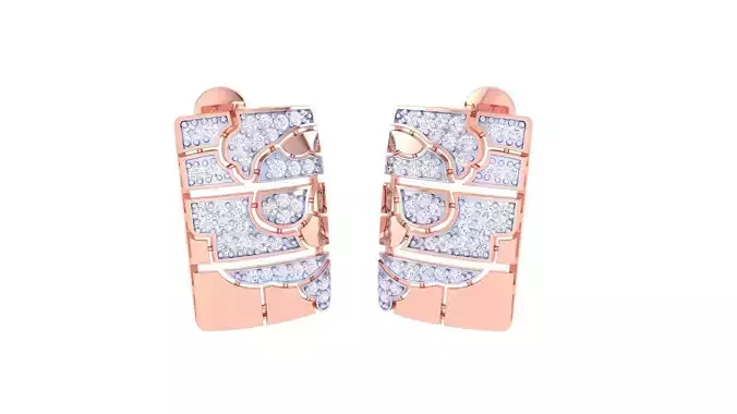 Women studs Earrings 3dm stl 3mf obj glb gltf mtl render detail