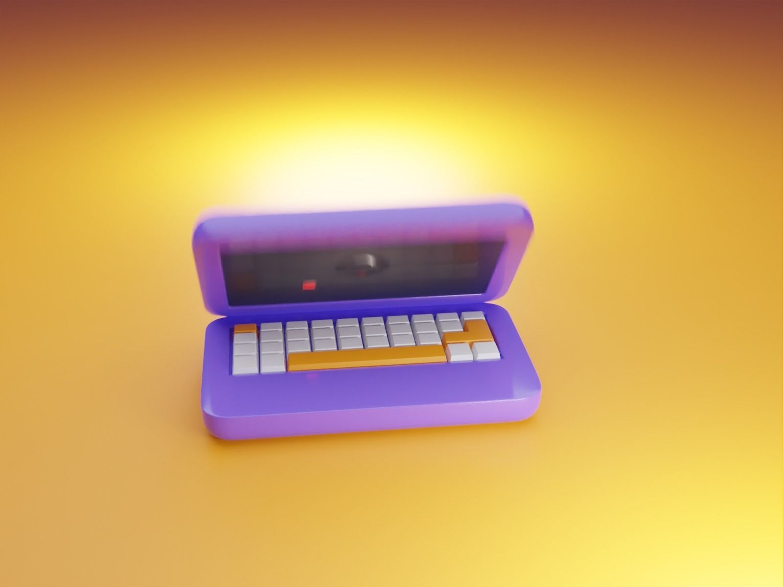commercial laptop animation Low-poly 3D model_5