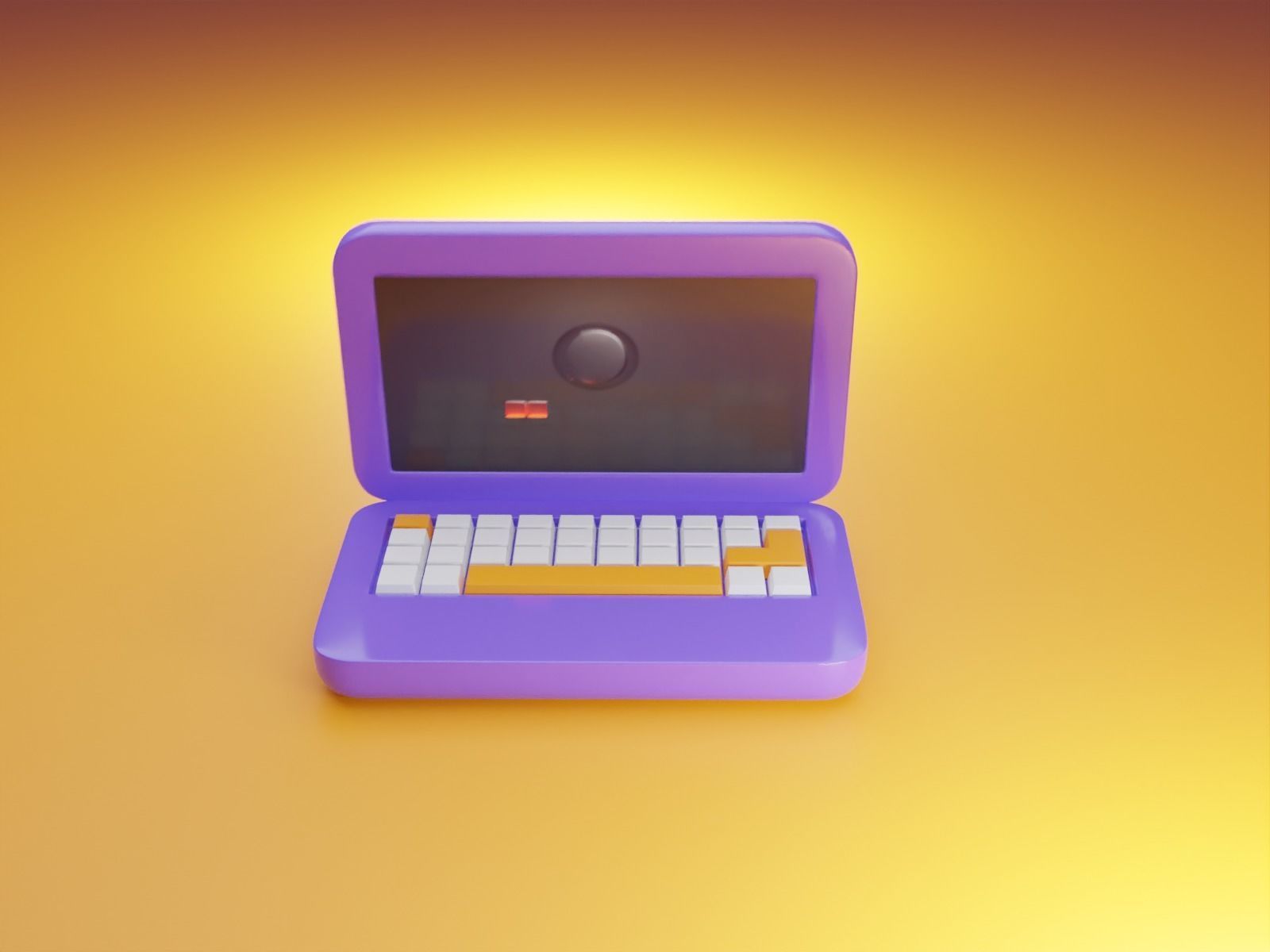 commercial laptop animation Low-poly 3D model_10