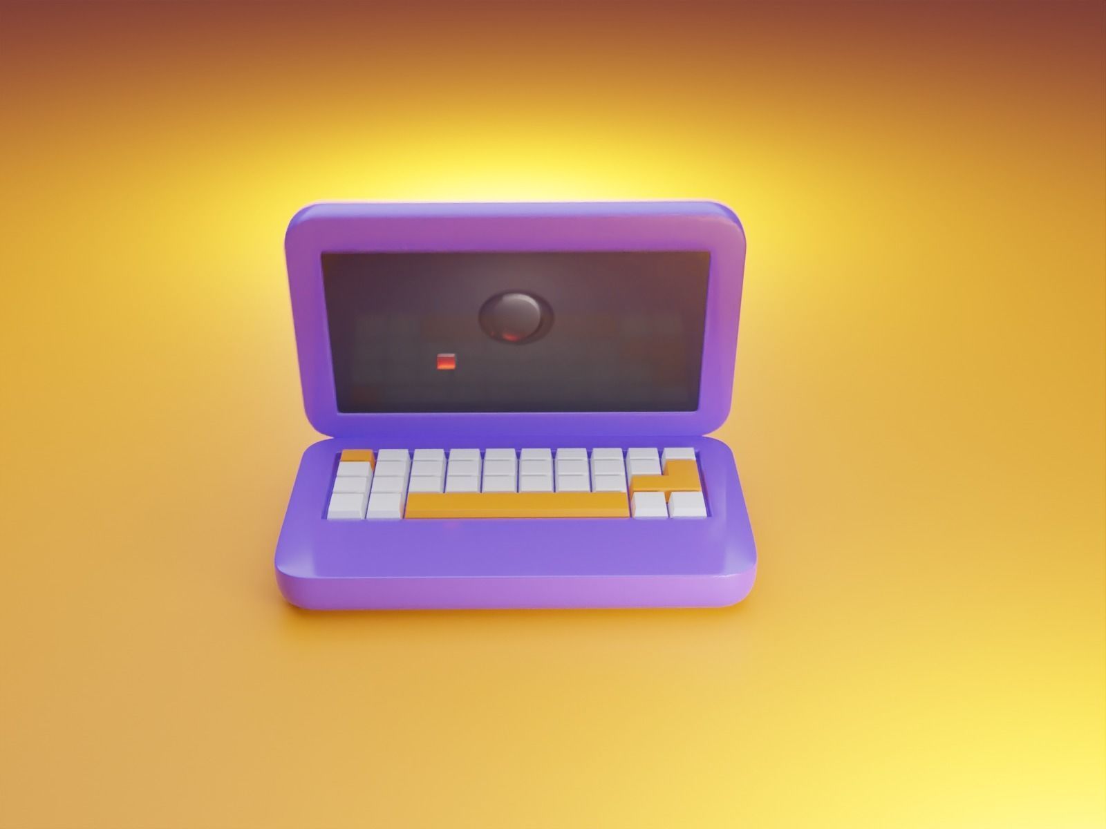 commercial laptop animation Low-poly 3D model_9