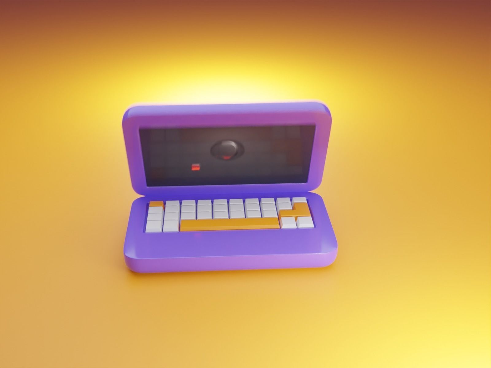 commercial laptop animation Low-poly 3D model_7