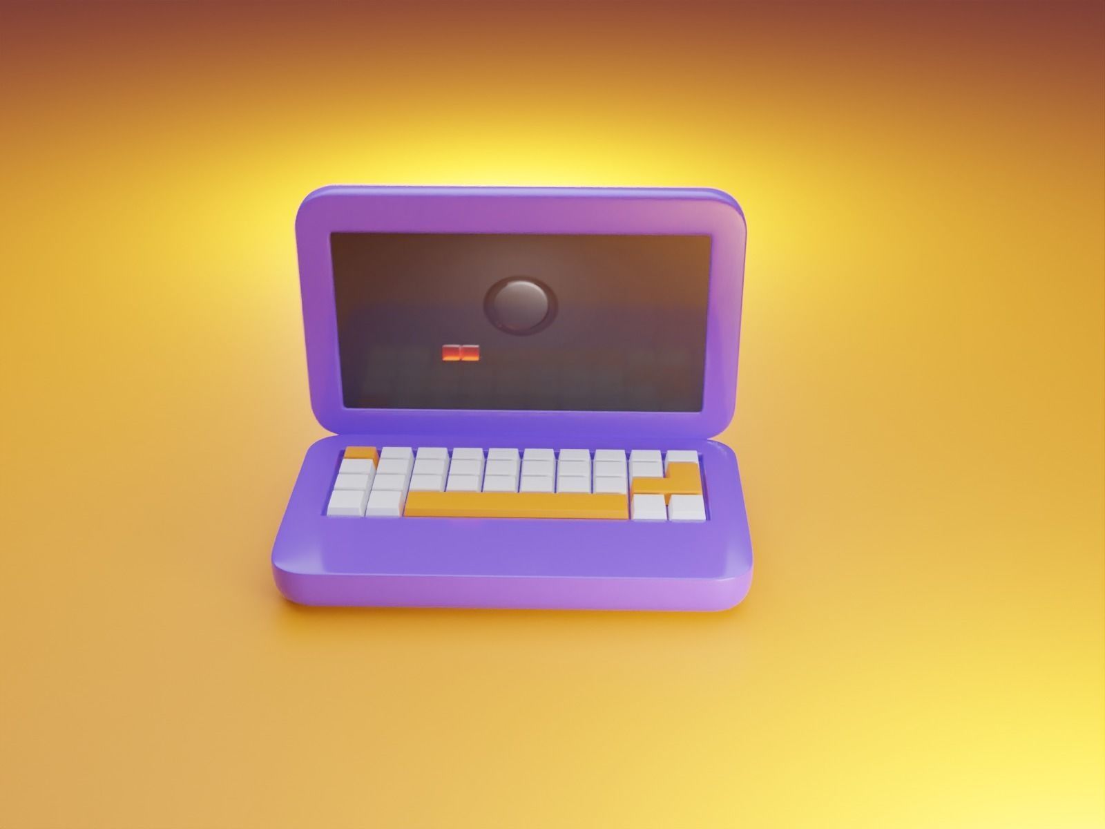 commercial laptop animation Low-poly 3D model_11