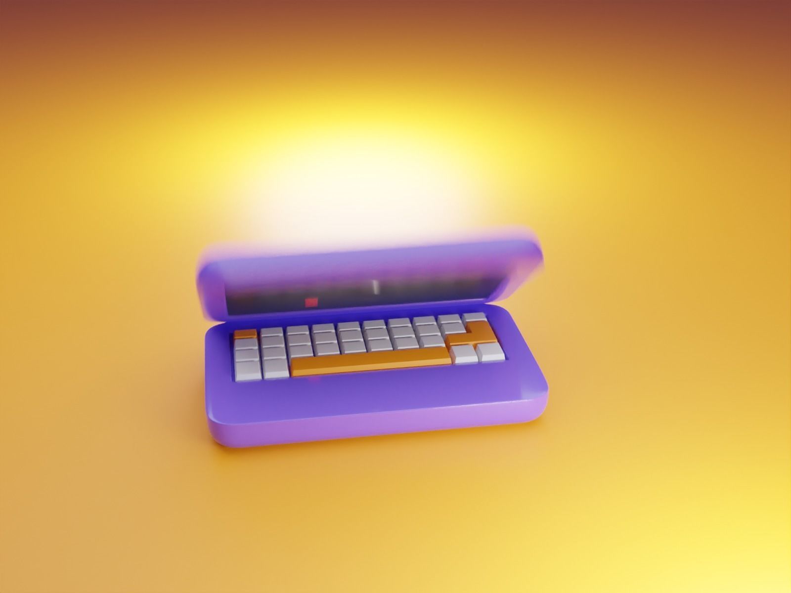 commercial laptop animation Low-poly 3D model_4