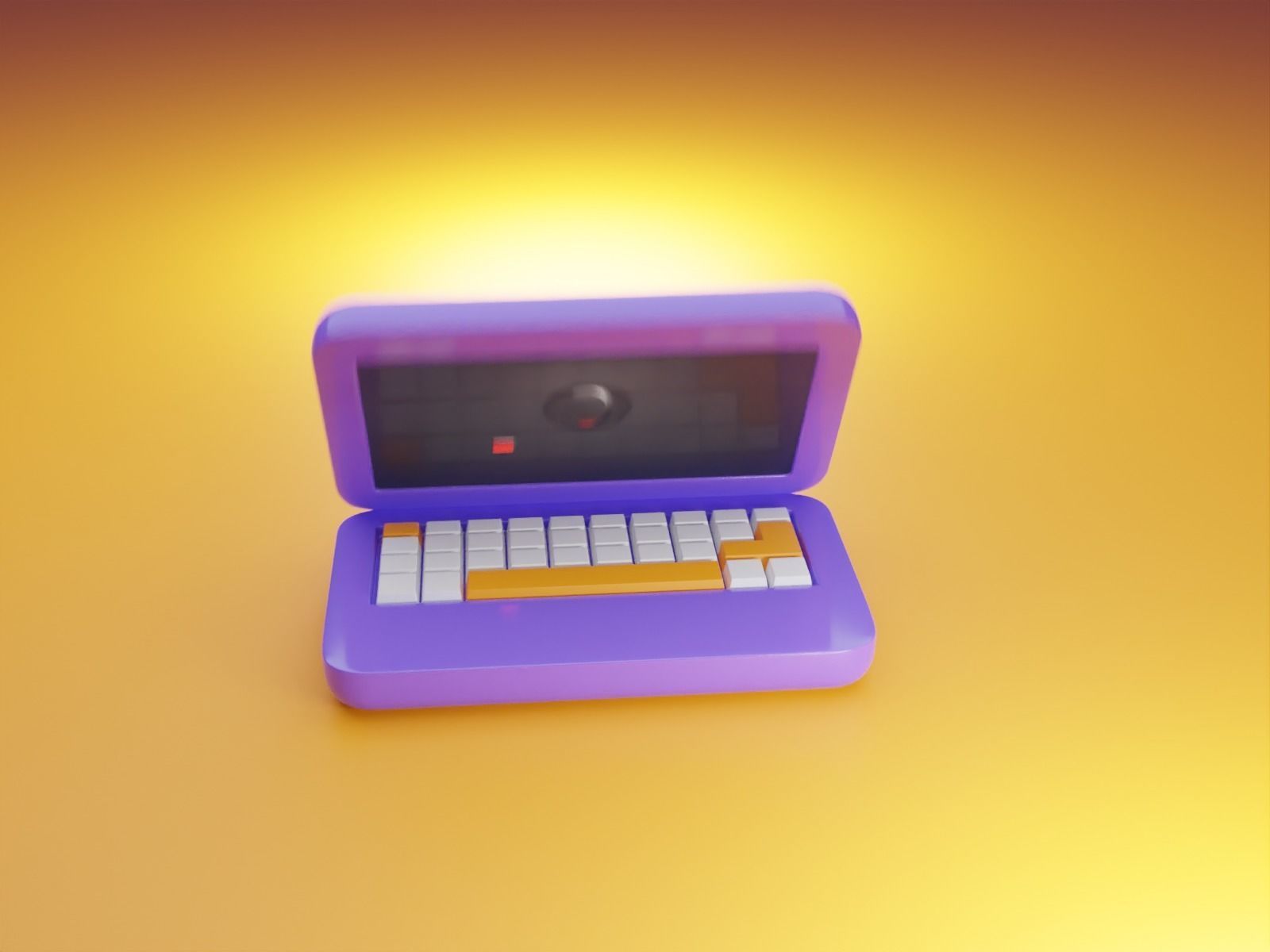 commercial laptop animation Low-poly 3D model_6