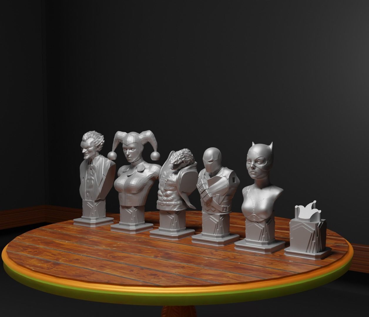 Batman Versus Joker Figure Chess Set Suicide Squad Character 3D print model_3