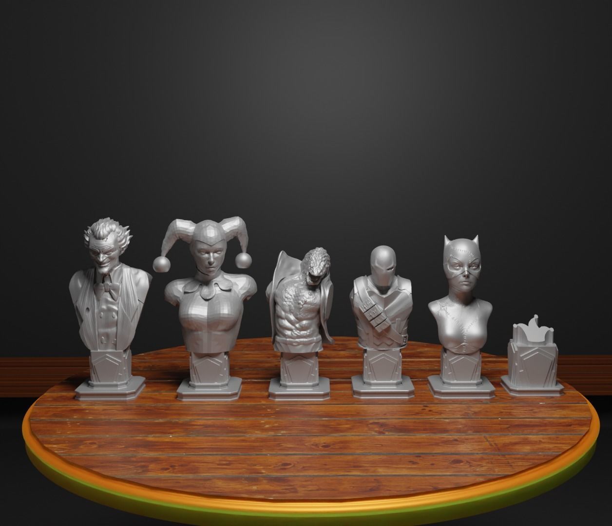 Batman Versus Joker Figure Chess Set Suicide Squad Character 3D print model_11