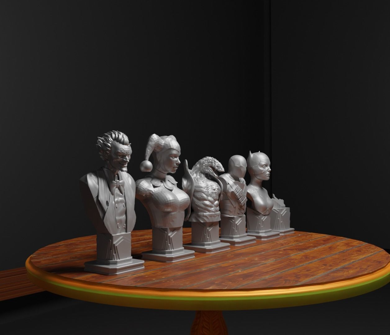 Batman Versus Joker Figure Chess Set Suicide Squad Character 3D print model_17