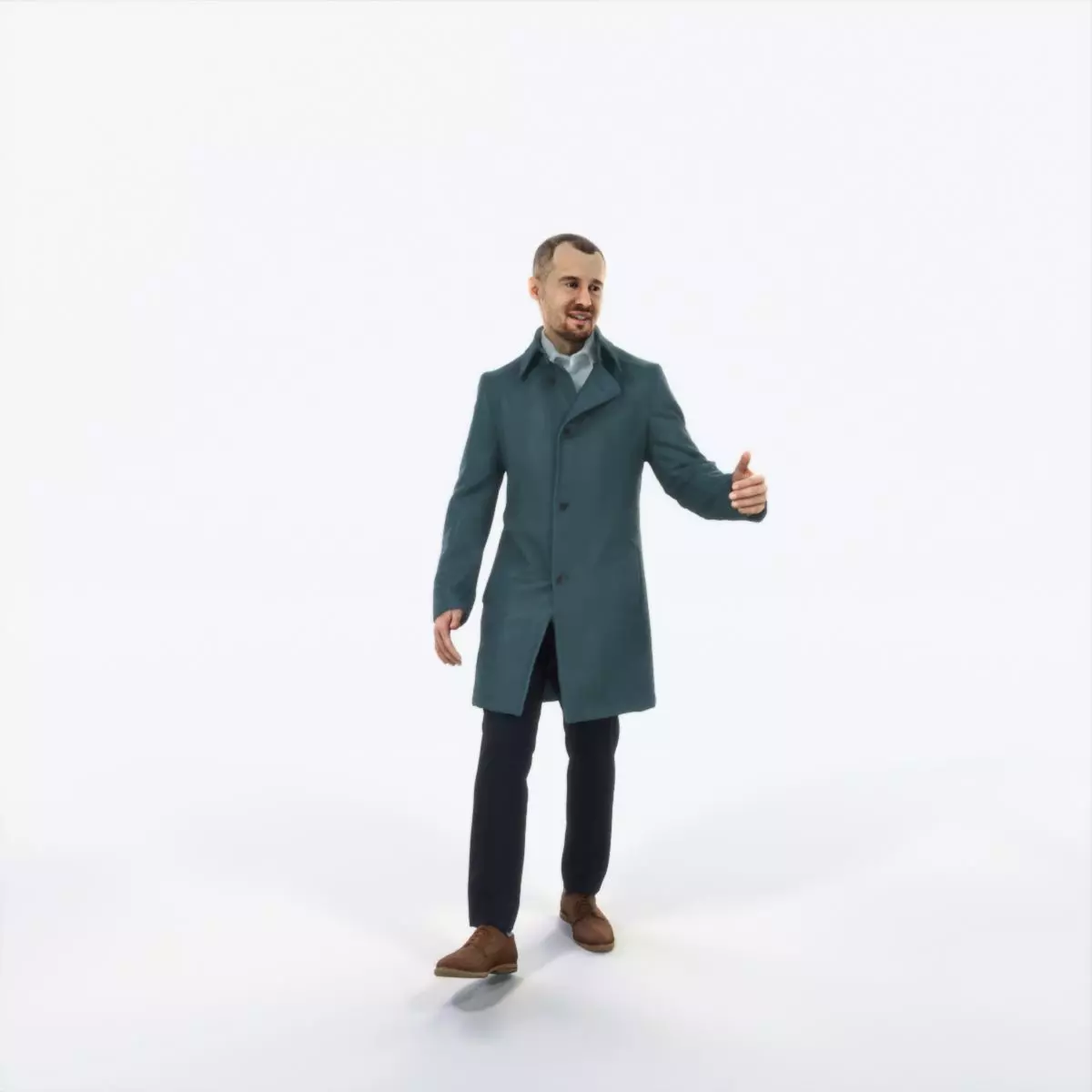 Master 10I Couple walking Business Man Low-poly 3D model_0