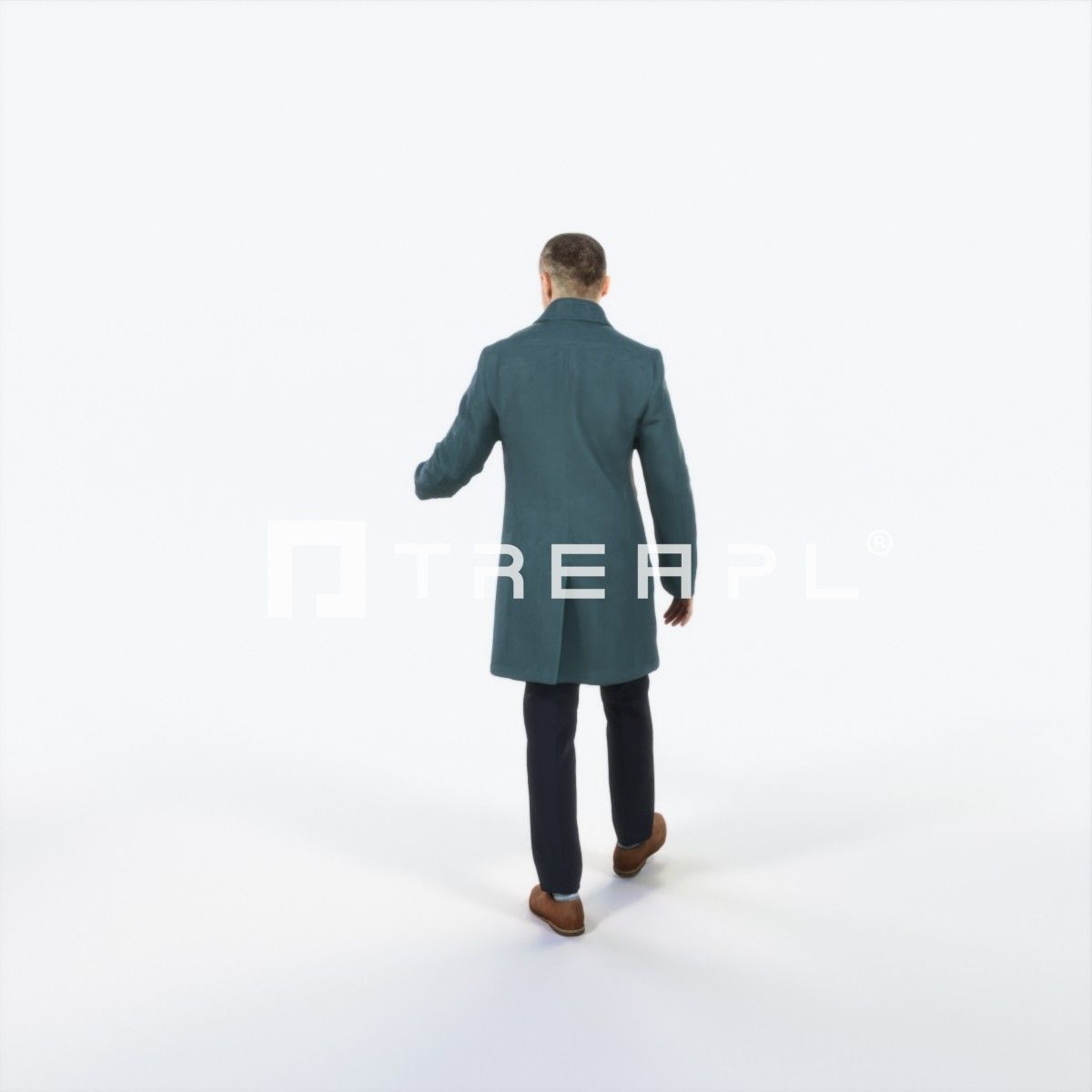 Master 10I Couple walking Business Man Low-poly 3D model_4