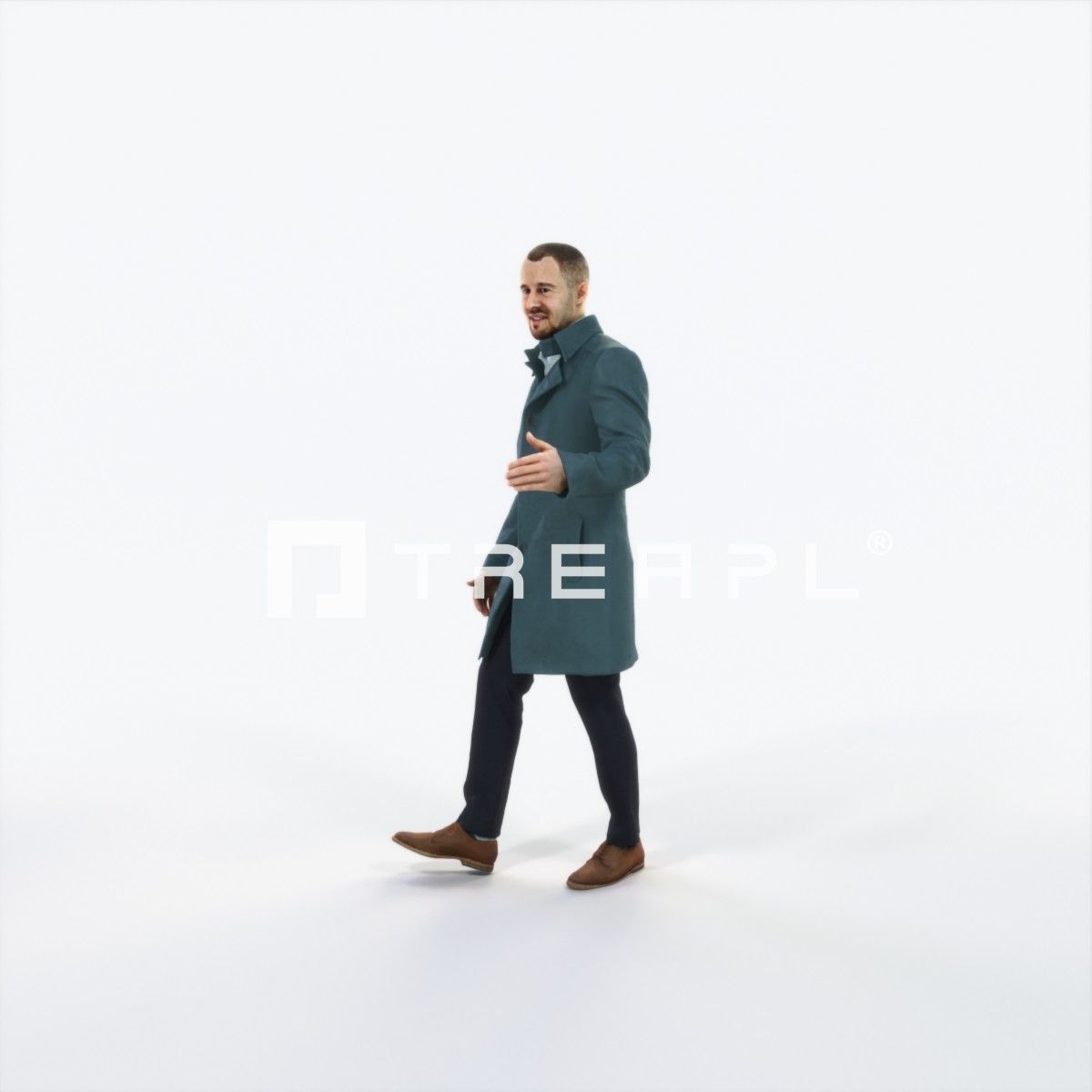 Master 10I Couple walking Business Man Low-poly 3D model_6