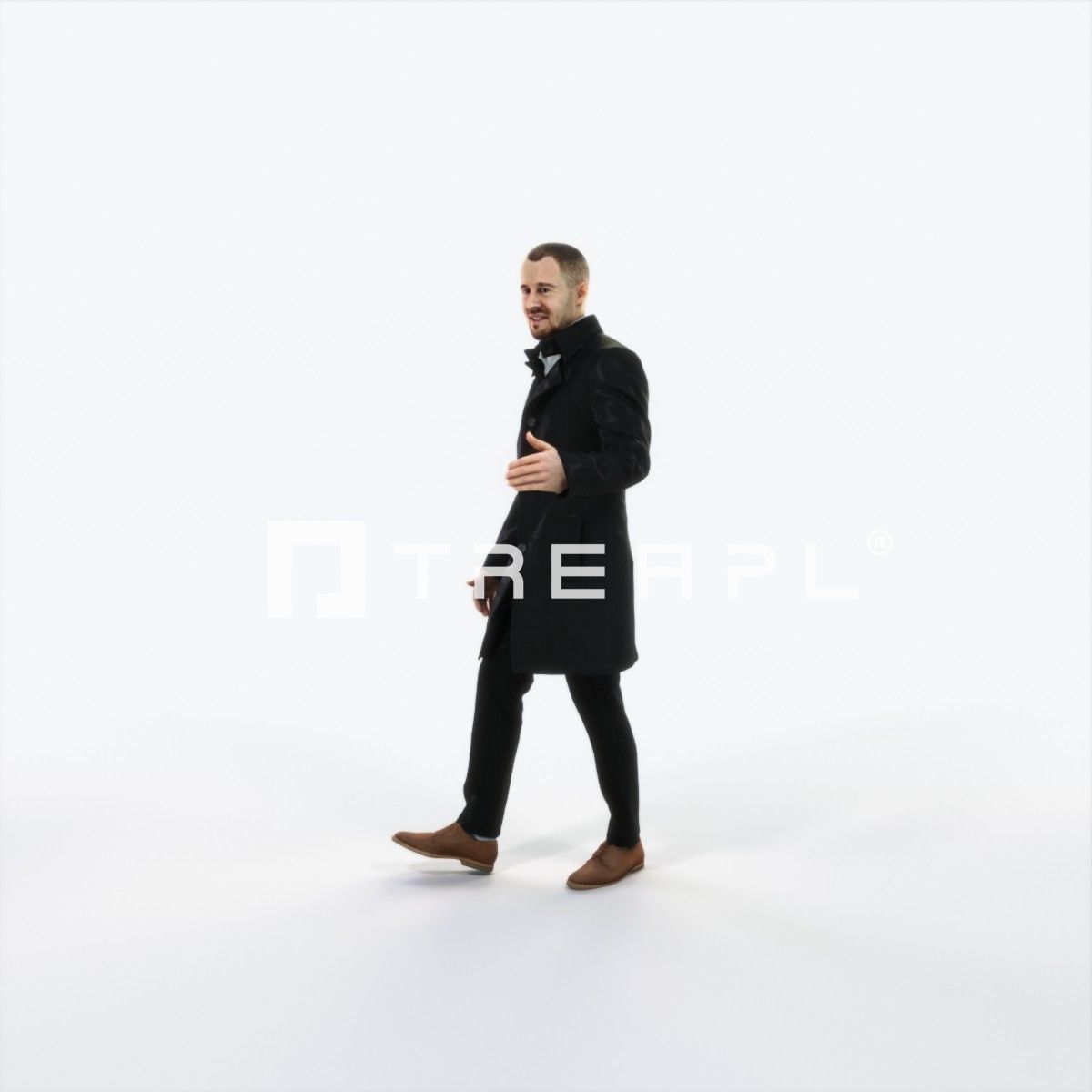 Master 10B Couple walking Business Man Low-poly 3D model_6