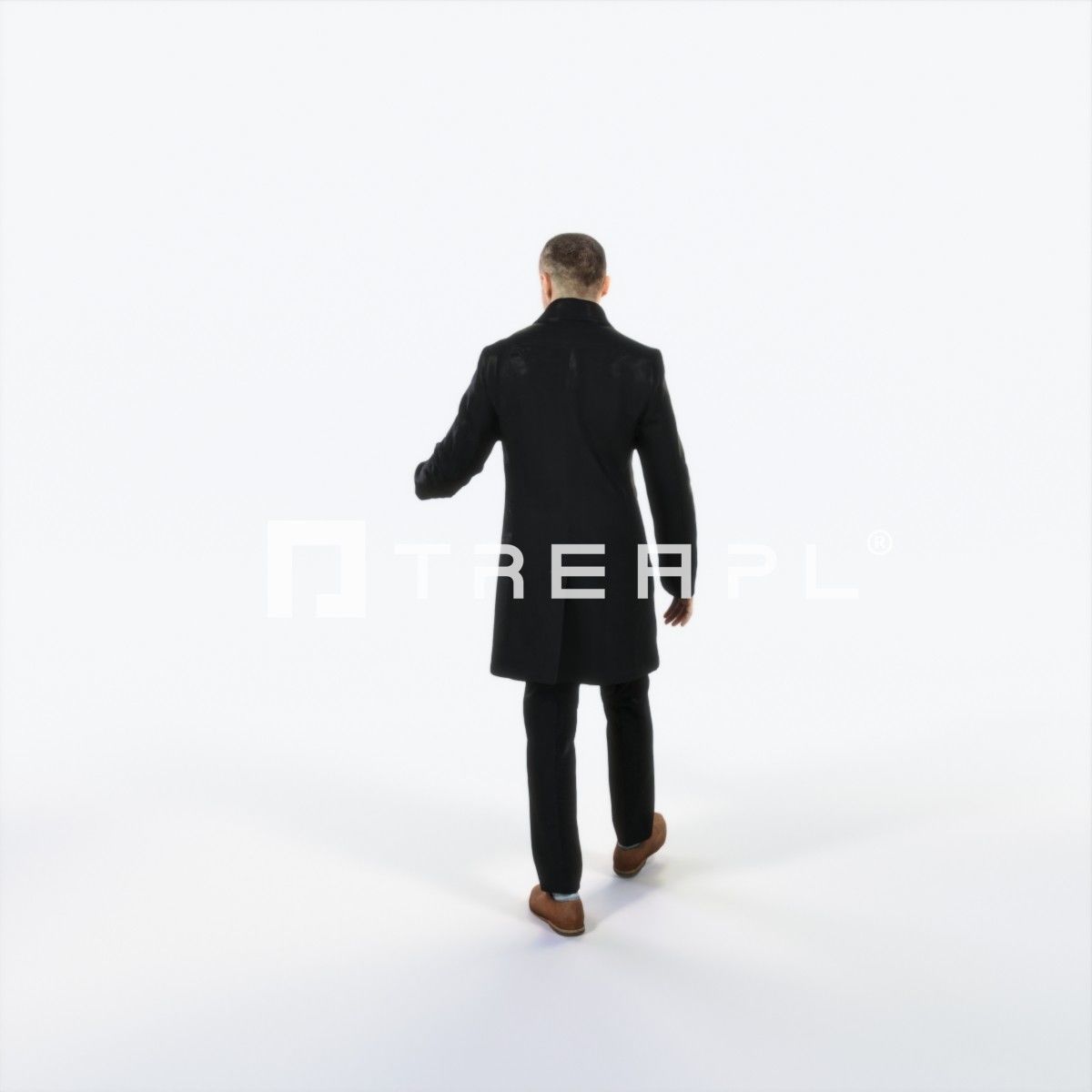 Master 10B Couple walking Business Man Low-poly 3D model_4