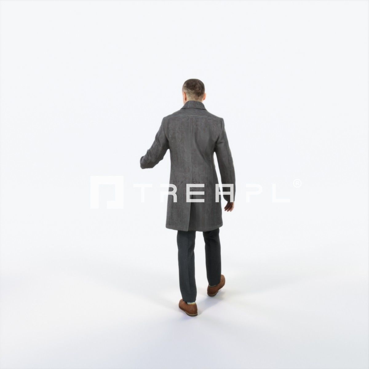 Master 10A Couple walking Business Man Low-poly 3D model_4