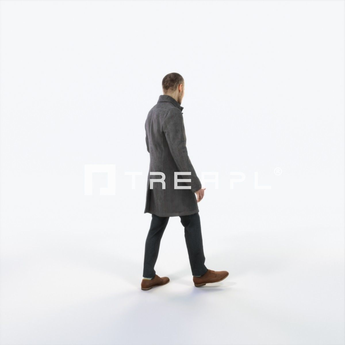 Master 10A Couple walking Business Man Low-poly 3D model_3