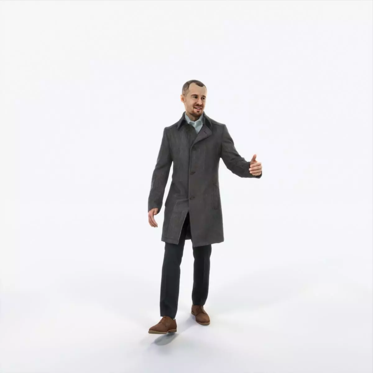 Master 10A Couple walking Business Man Low-poly 3D model_0