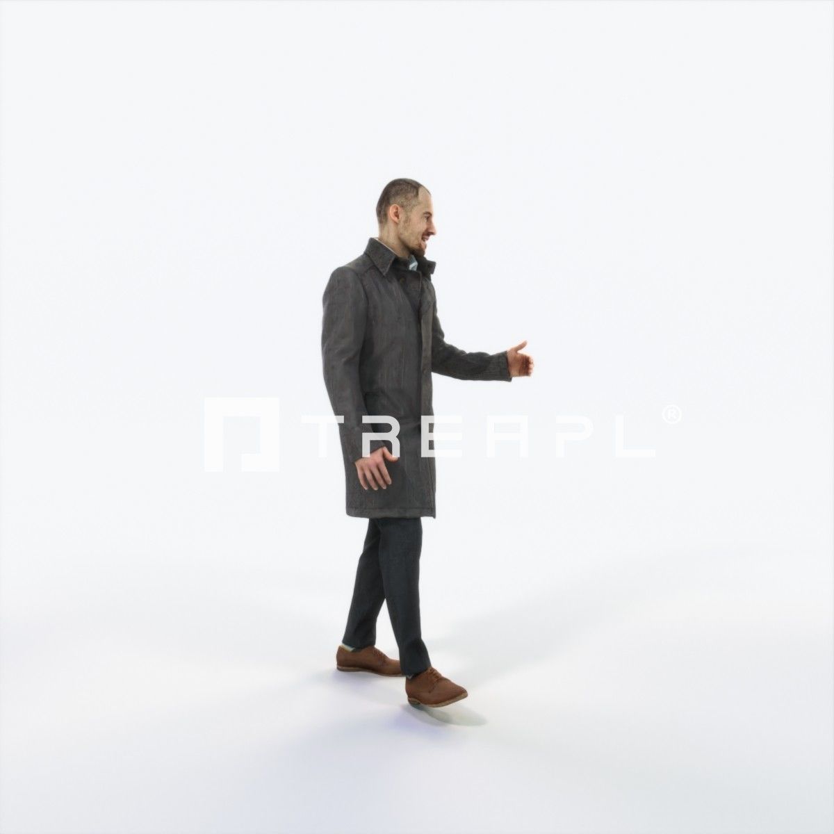 Master 10A Couple walking Business Man Low-poly 3D model_2