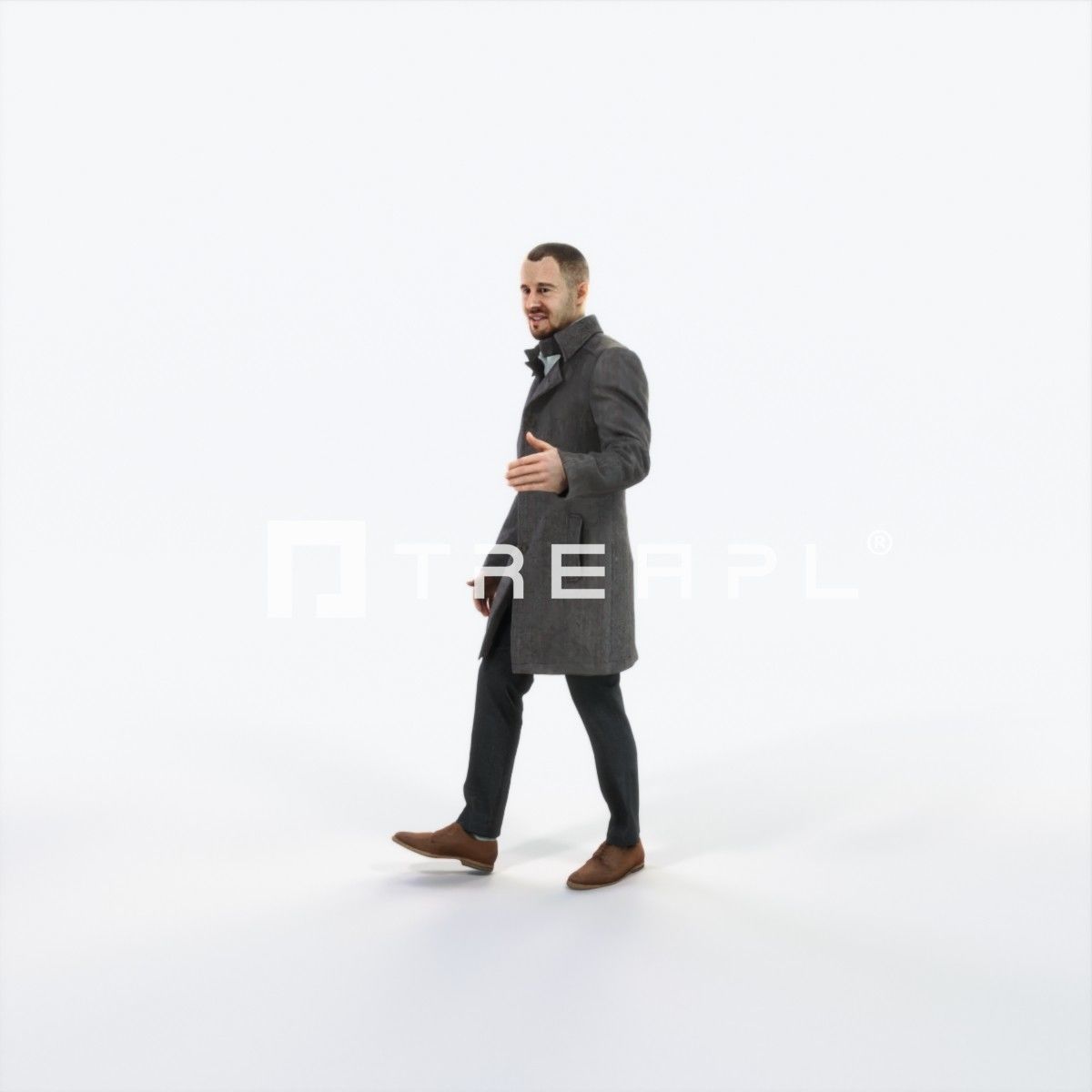 Master 10A Couple walking Business Man Low-poly 3D model_6