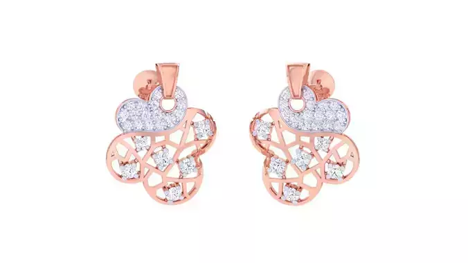 Women studs Earrings 3dm stl 3mf obj glb gltf mtl render detail