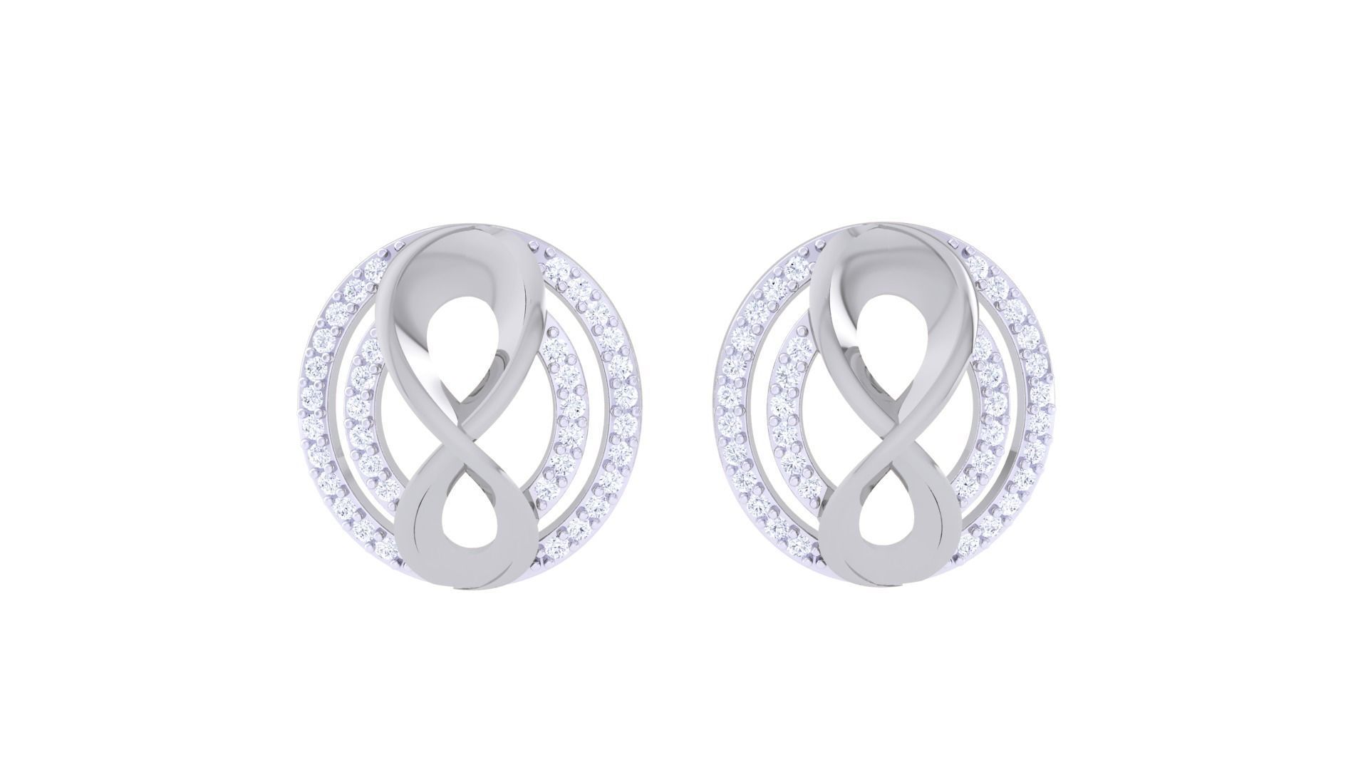 Women studs Earrings 3dm stl 3mf obj glb gltf mtl render detail 3D print model_7