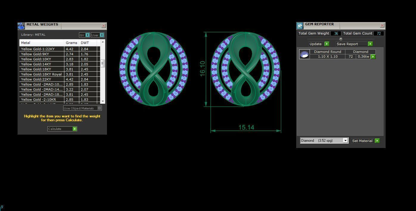 Women studs Earrings 3dm stl 3mf obj glb gltf mtl render detail 3D print model_4