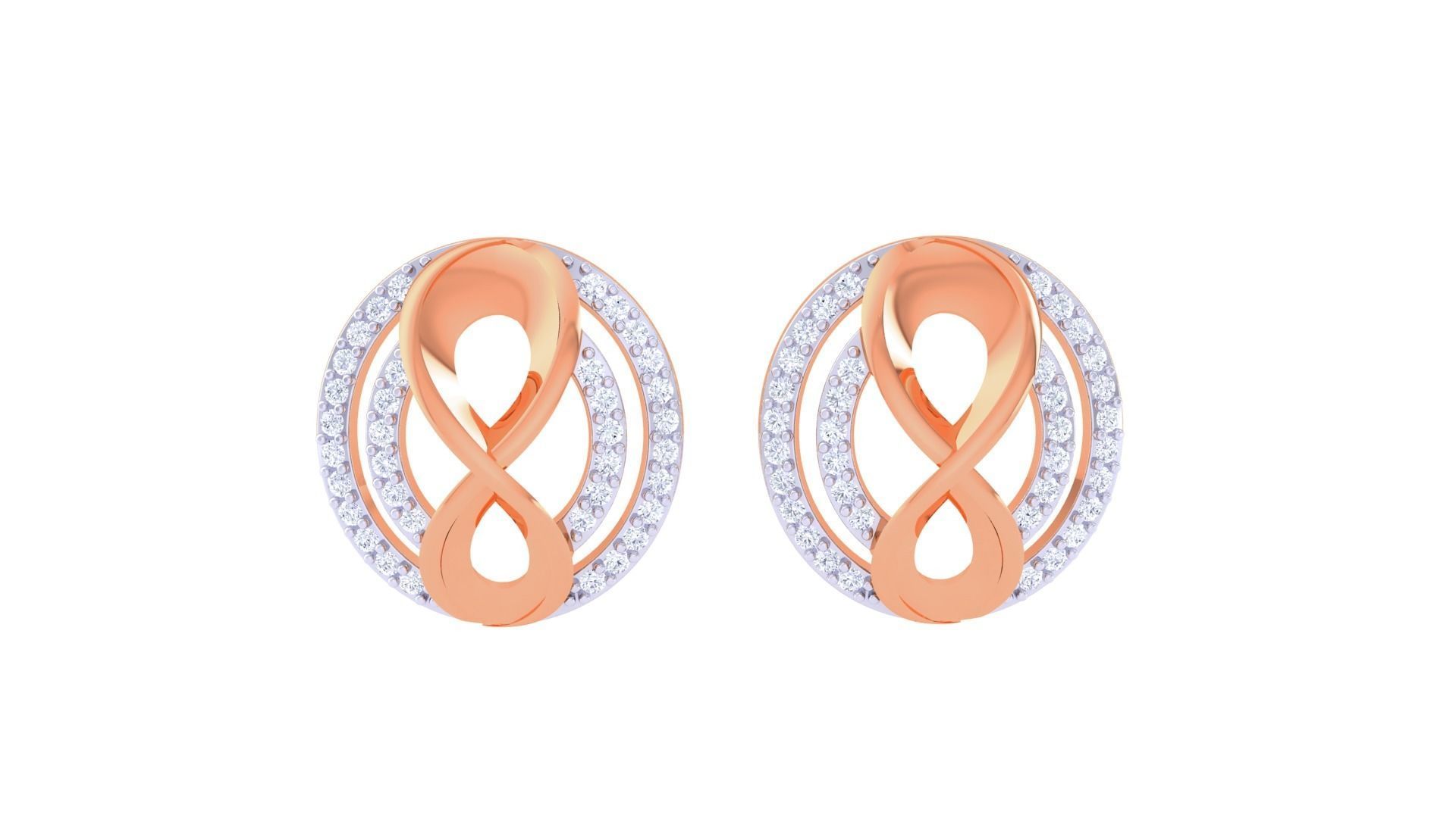 Women studs Earrings 3dm stl 3mf obj glb gltf mtl render detail 3D print model_9