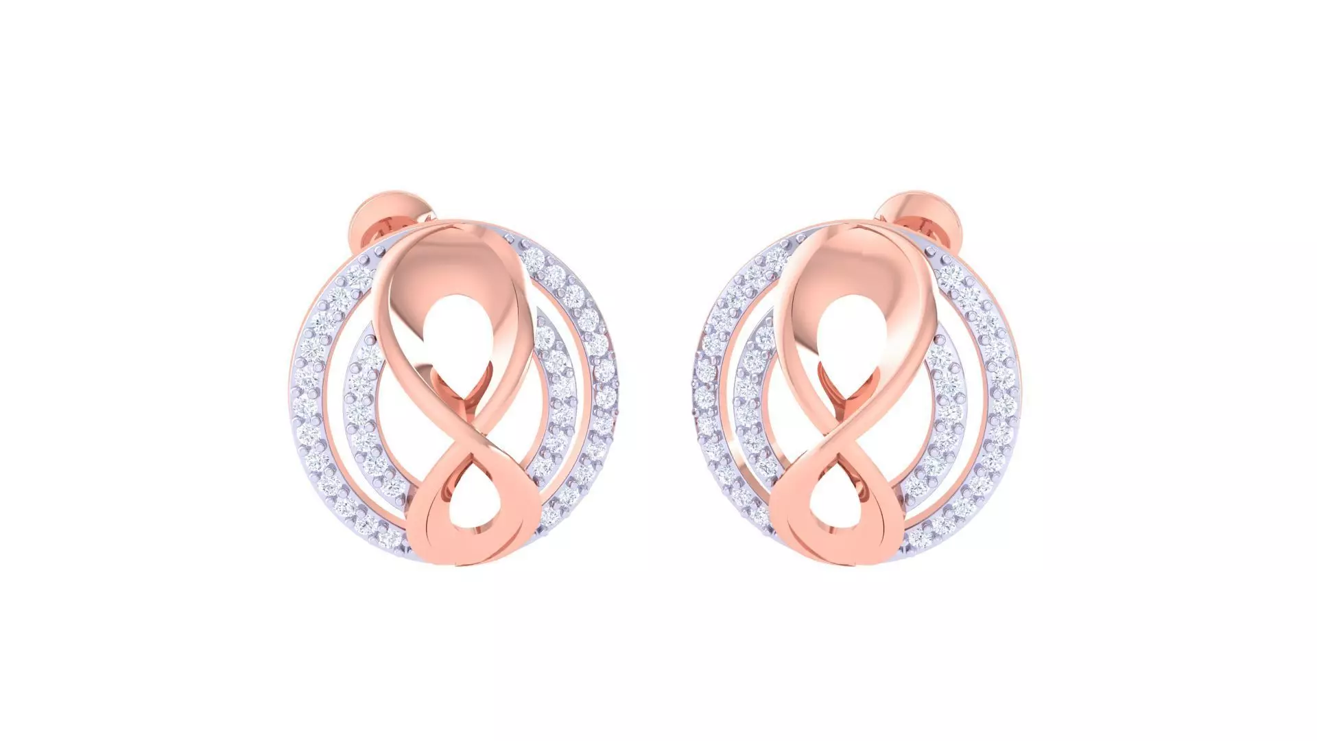 Women studs Earrings 3dm stl 3mf obj glb gltf mtl render detail 3D print model_0