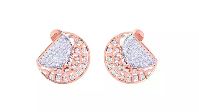 Women studs Earrings 3dm stl 3mf obj glb gltf mtl render detail