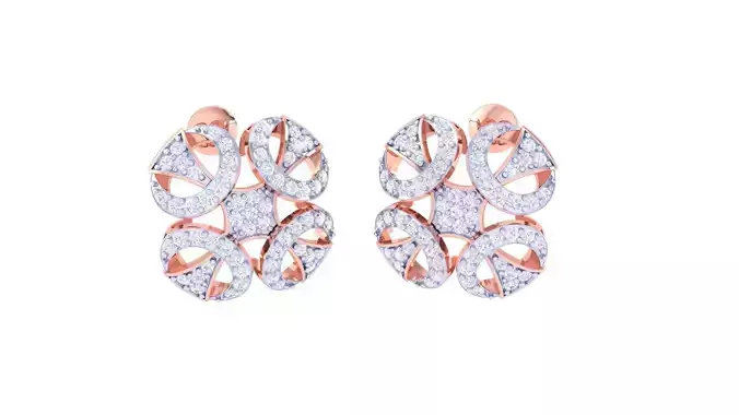 Women studs Earrings 3dm stl 3mf obj glb gltf mtl render detail