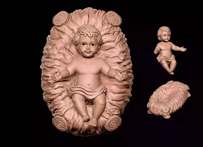 Baby Jesus and Cradle 3D print model