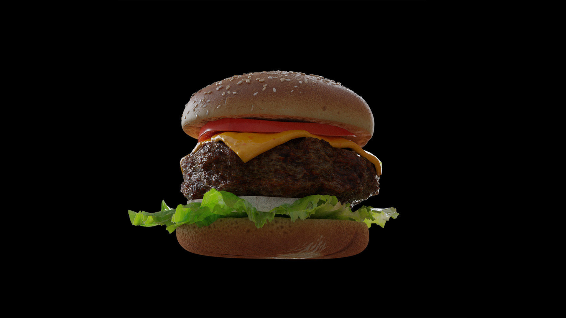 Burger PBR Low-poly 3D model_3