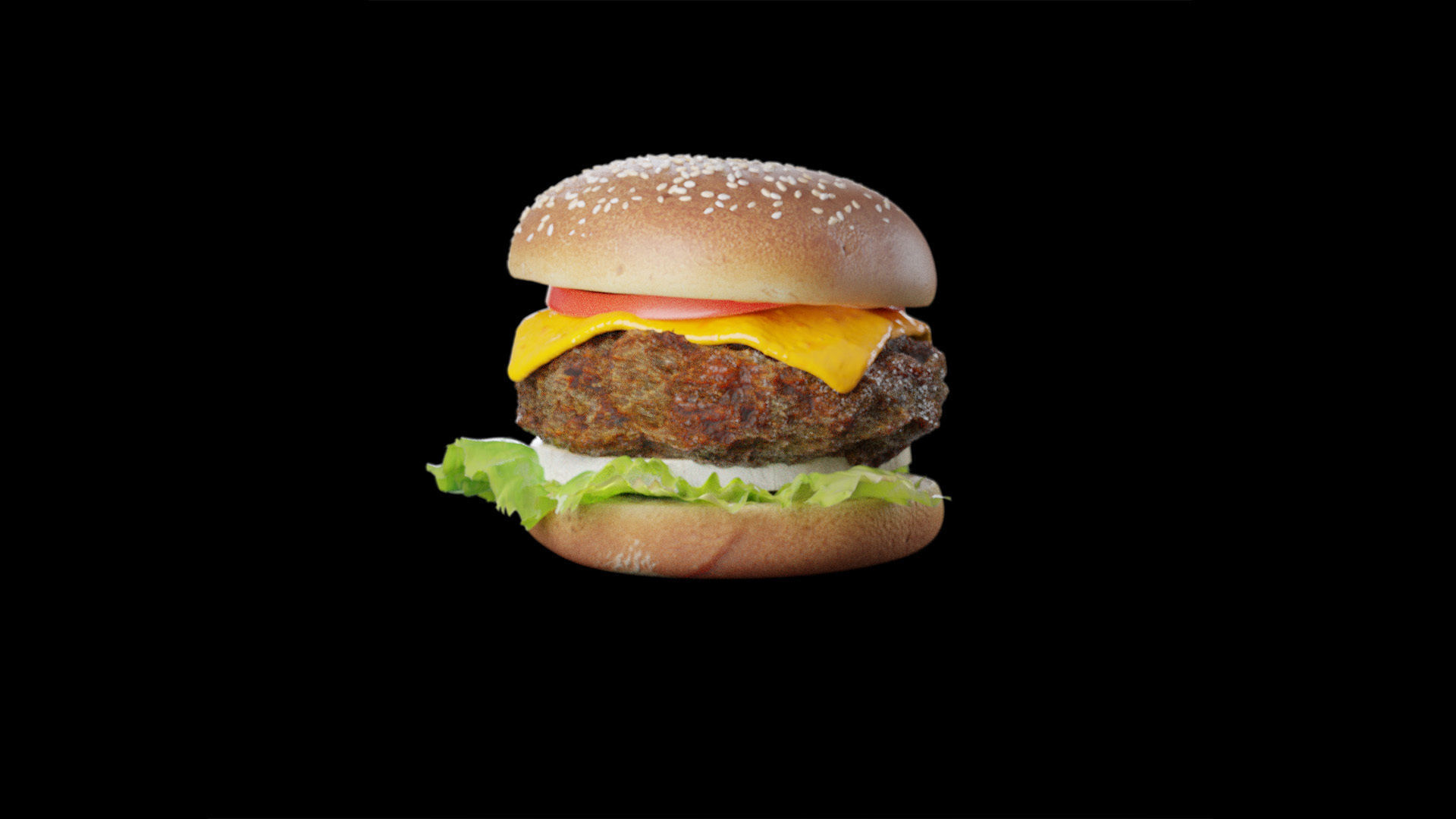 Burger PBR Low-poly 3D model_2