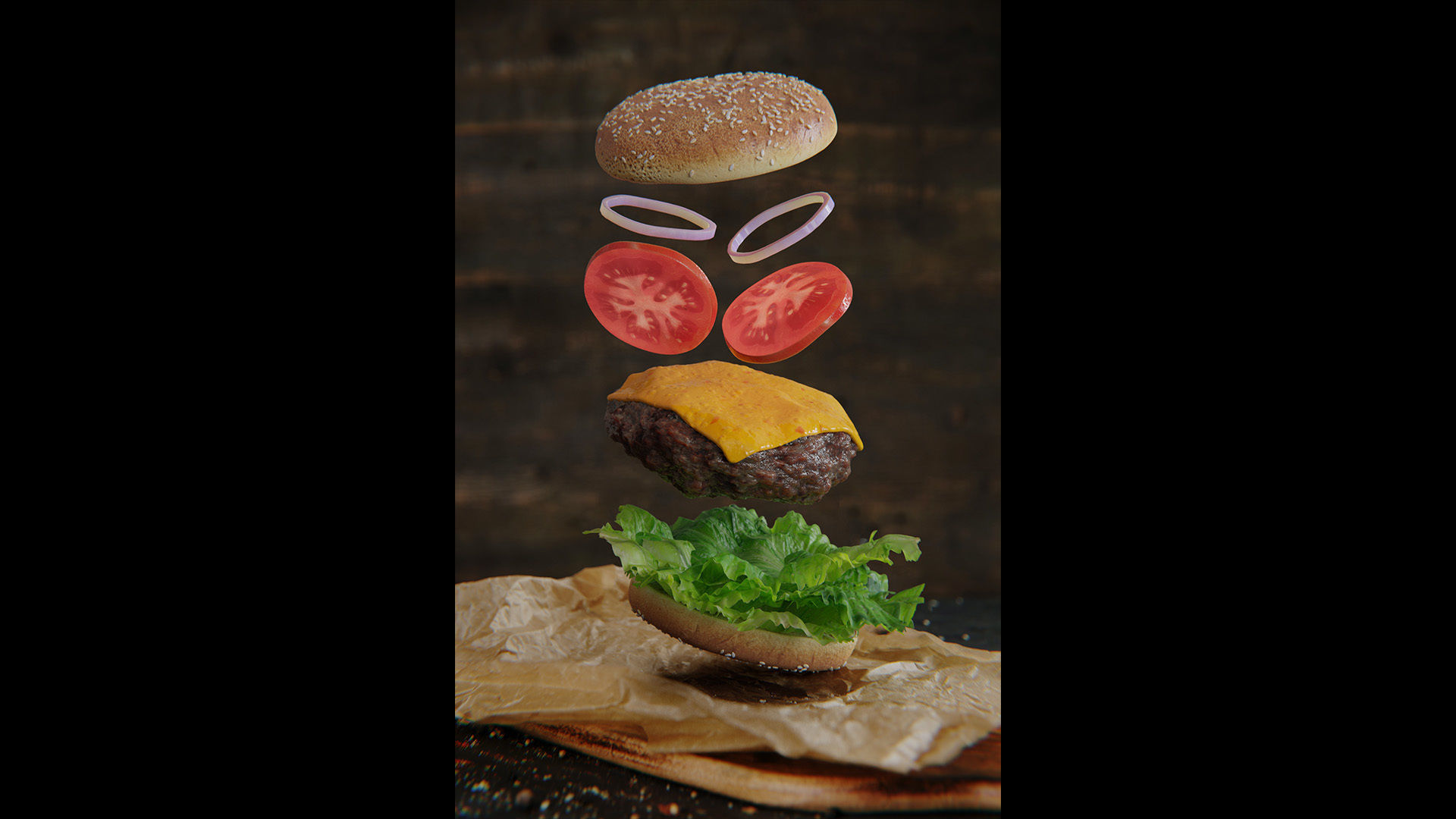 Burger PBR Low-poly 3D model_5