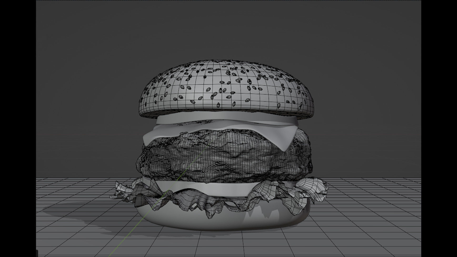 Burger PBR Low-poly 3D model_9