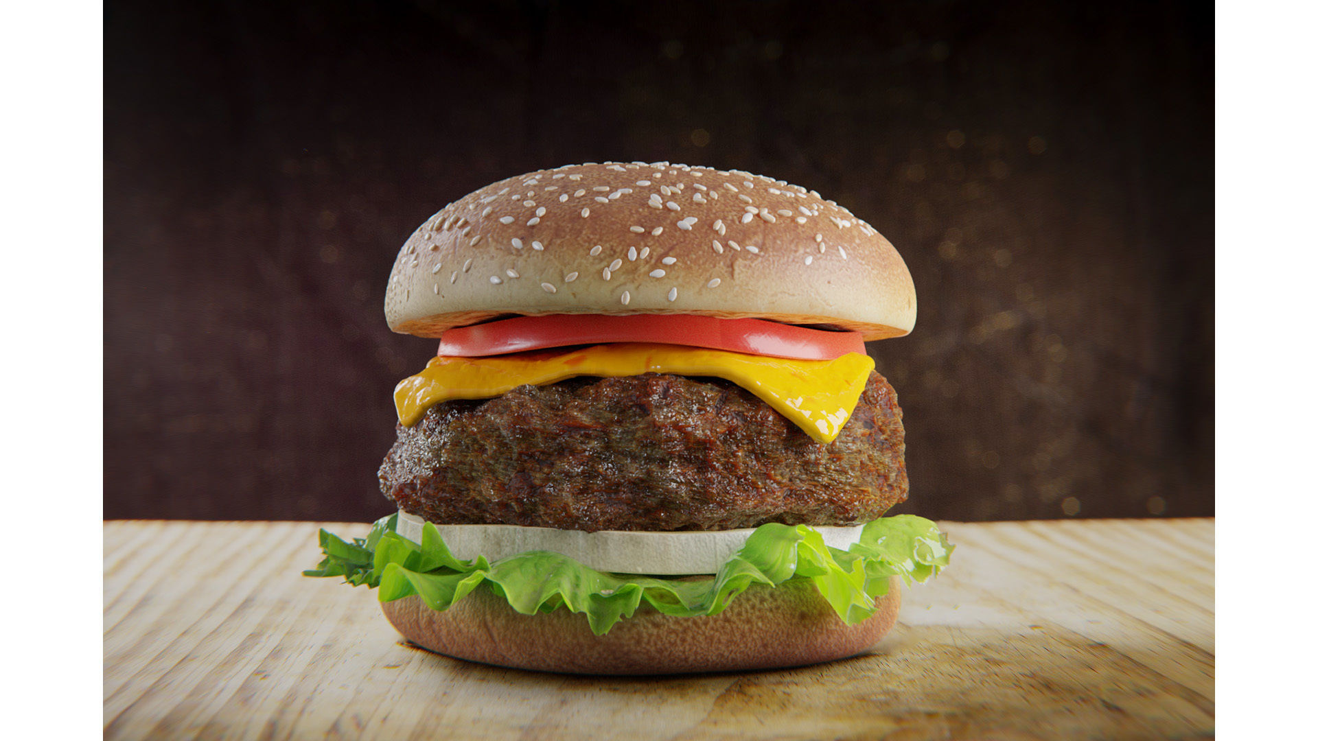 Burger PBR Low-poly 3D model_6