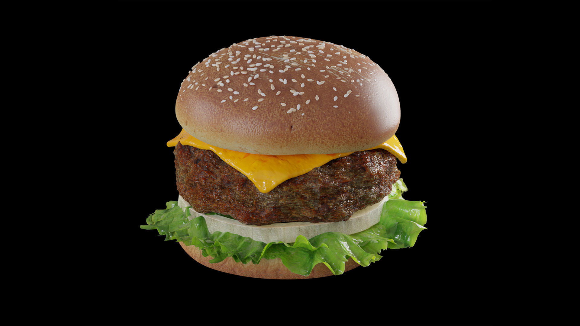 Burger PBR Low-poly 3D model_1