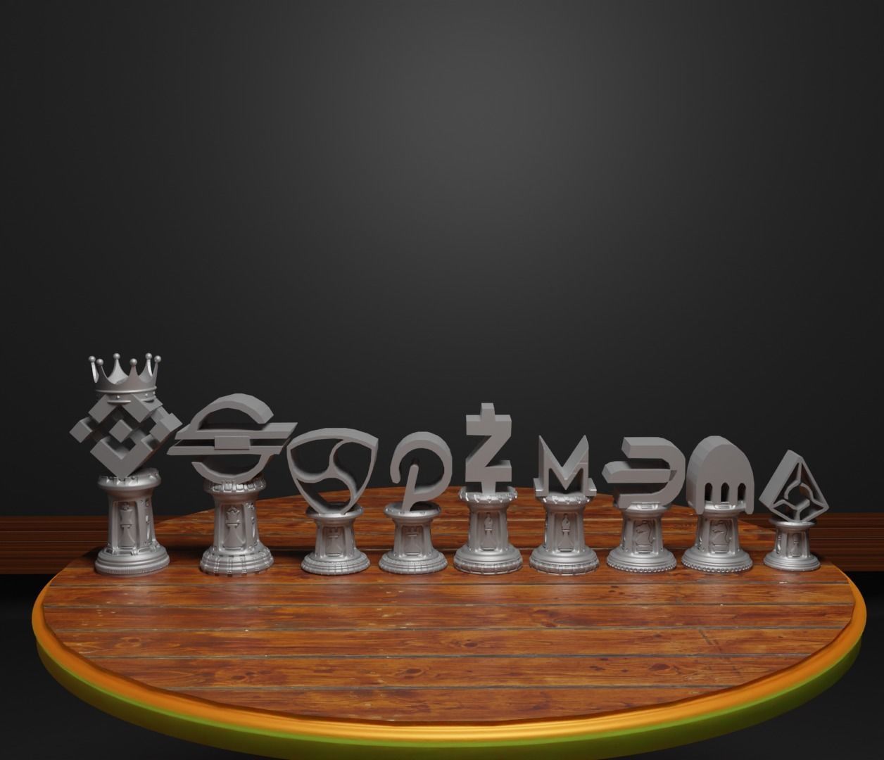 Crypto Coin Figure Chess Set 18 Character Chess Pieces  3D print model_17