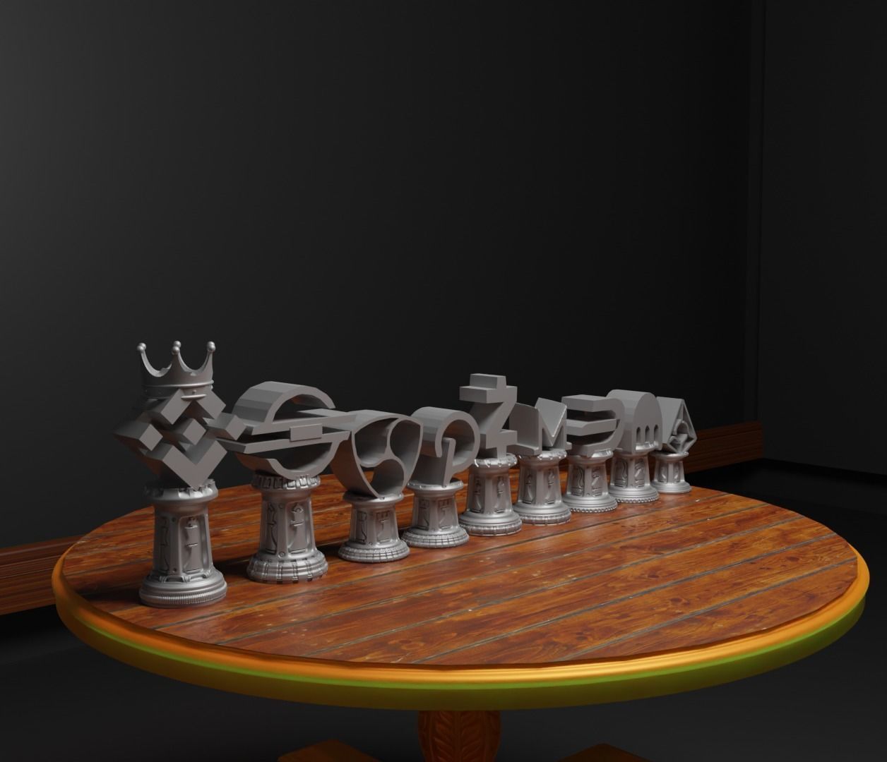 Crypto Coin Figure Chess Set 18 Character Chess Pieces  3D print model_12