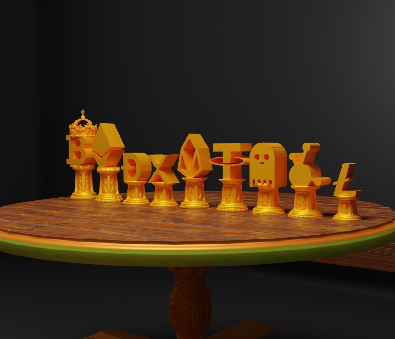 Crypto Coin Figure Chess Set 18 Character Chess Pieces  3D print model_19