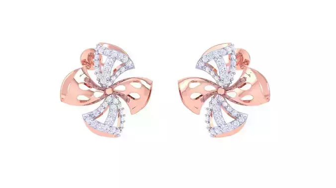 Women studs Earrings 3dm stl 3mf obj glb gltf mtl render detail