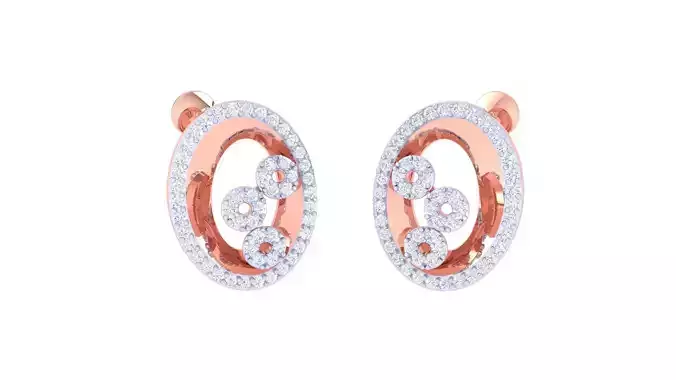 Women studs Earrings 3dm stl 3mf obj glb gltf mtl render detail