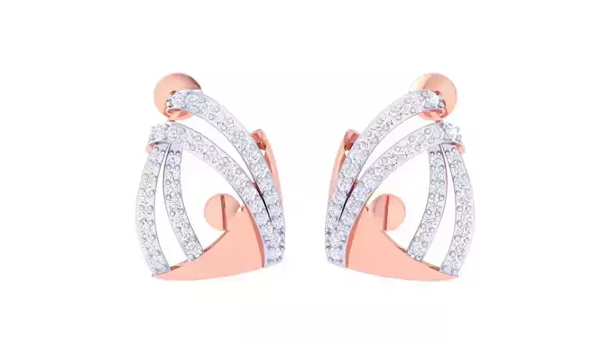 Women studs Earrings 3dm stl 3mf obj glb gltf mtl render detail