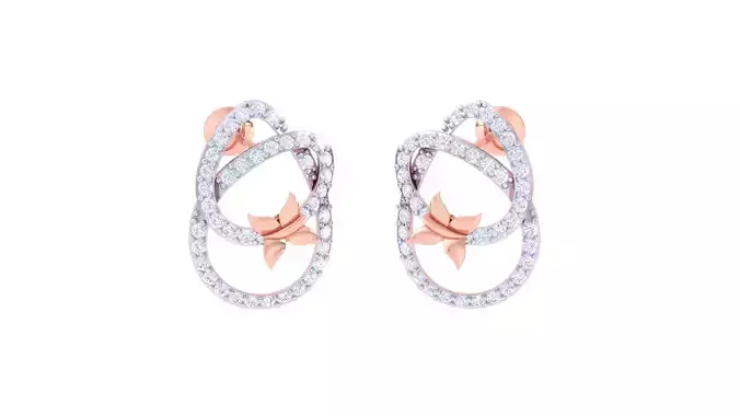 Women studs Earrings 3dm stl 3mf obj glb gltf mtl render detail